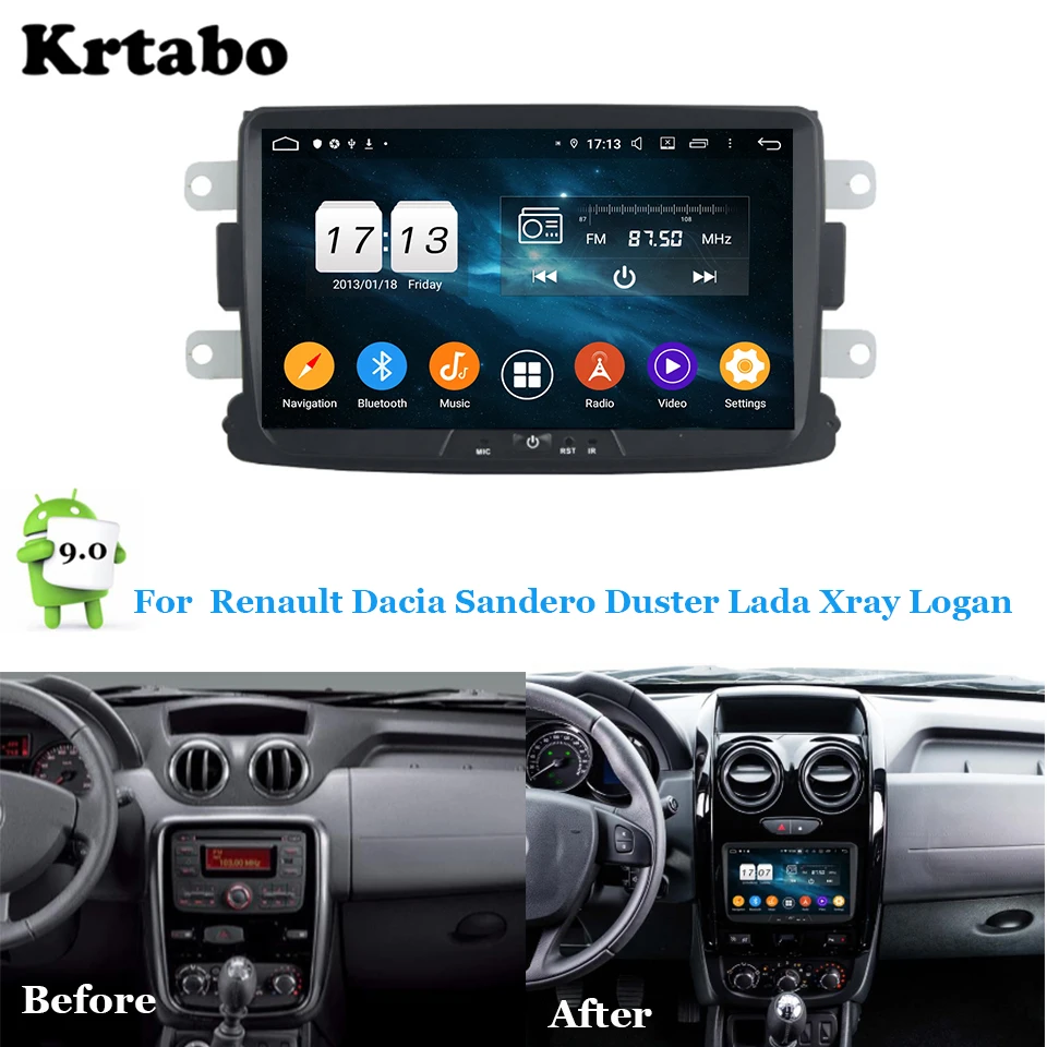 Автомобильный Радио Android мультимедийный плеер 4G ram для Renault Dacia Sandero Duster Lada Xray Logan автомобильный сенсорный экран gps Поддержка Carplay