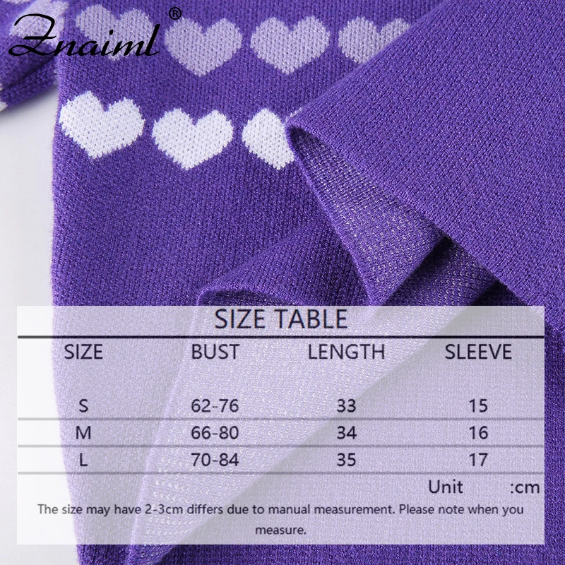 

Znaiml Fashion Love Pattern Knitted Crop T Shirt Women Short Sleeve O-Neck Stretchy Short Tops Tees Y2K Casual Ladies T-shirt