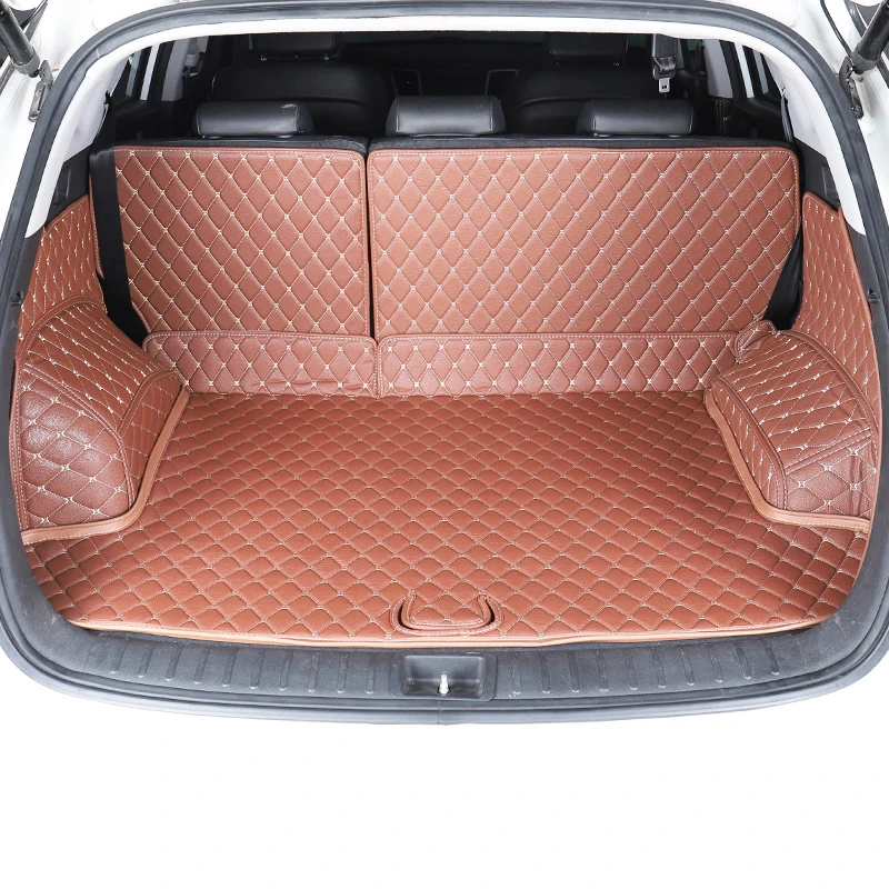 Lsrtw2017 XPE волокна кожи багажник автомобиля коврик для hyundai Tucson - Название цвета: brown 5 pcs