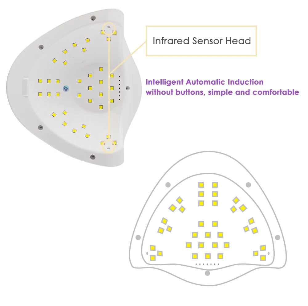 Лампа SUN 5X Plus УФ светодиодный для сушки ногтей сушилка гель лака лампа маникюра 72