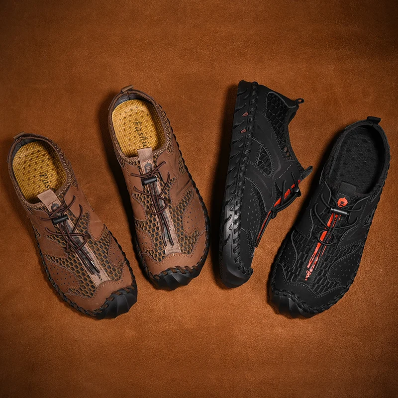 

Summer Men Classic outdoor mountaineering sneakers Hiking Mesh Breathable Comfortable Shoes For Men