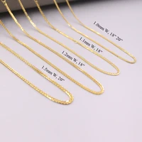 Real 18K Yellow Gold Necklace 1.0mm 1.1mm 1.2mm 1.5mm Classic Wheat Link Chain Stamp Au750 18" 20" Length