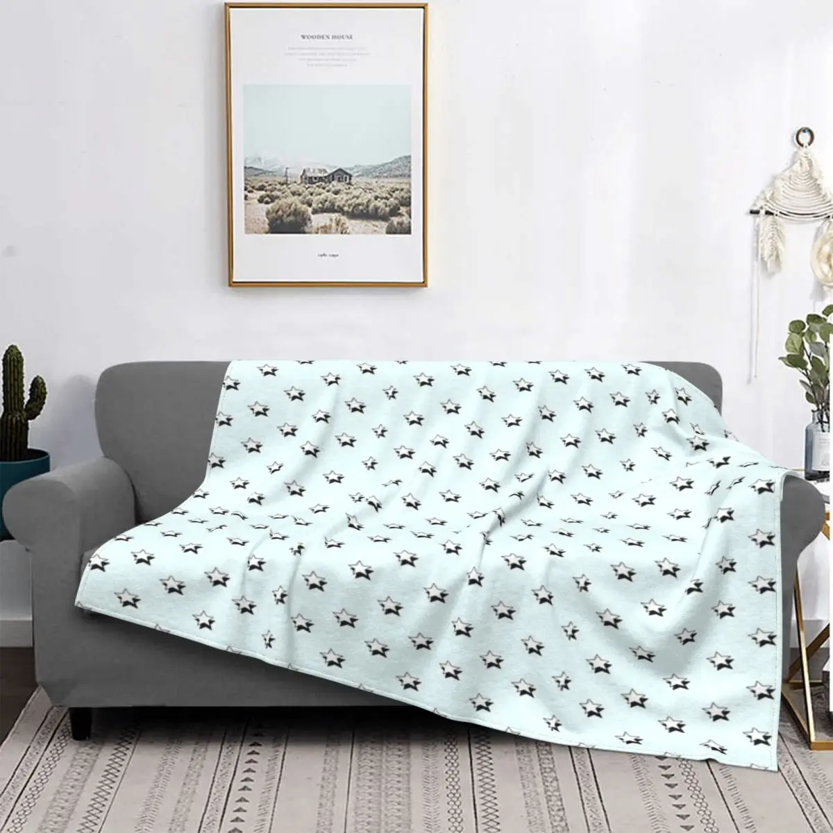

Aesthetic Stars Blanket Bedspread Bed Plaid Bed Cover Picnic Plaid Kawaii Blanket Plaids And Covers