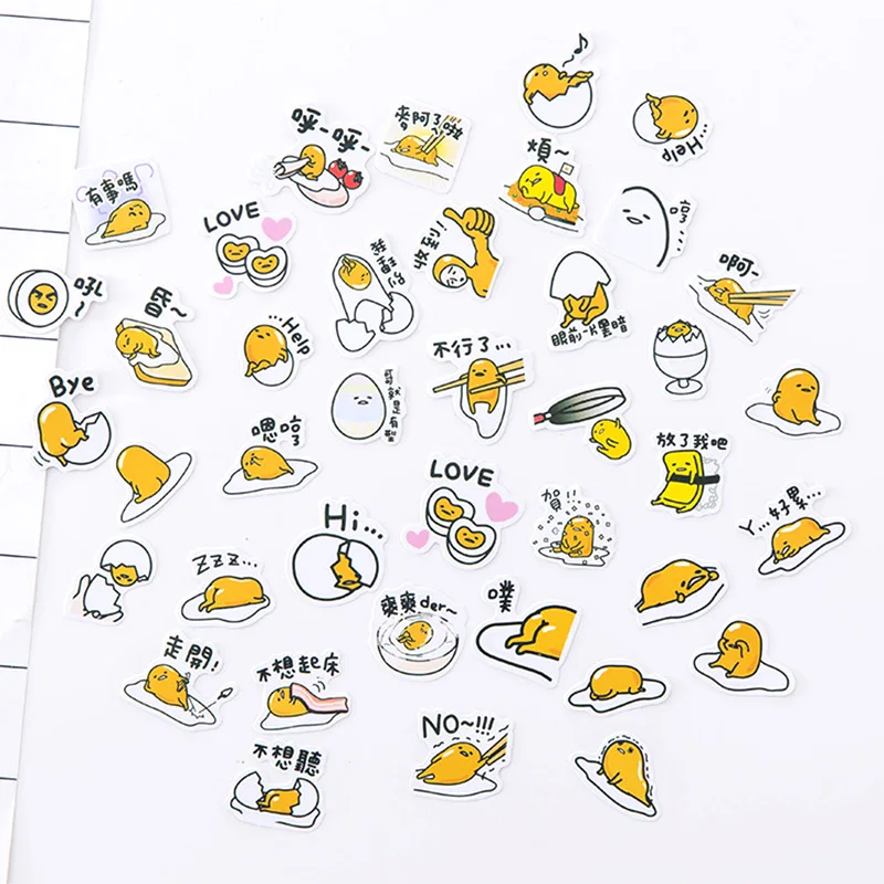 Милые с изображением ленивого яйца наклейки из бумаги васи мультфильм украшения