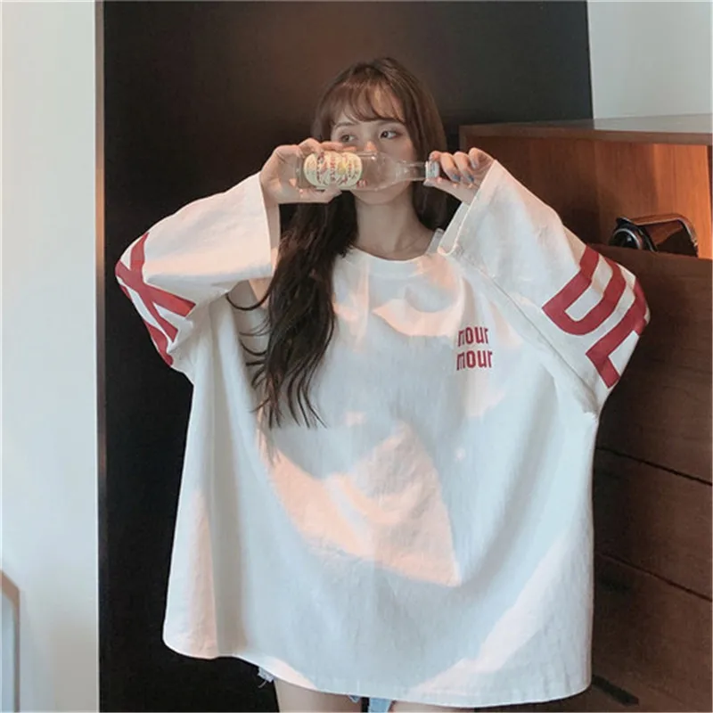 

T Shirt Harajuku Girls Long Sleeve Spring Summer Printed Tshirts Fashion High Street Tops Long Sleeve Summer Tops for Women
