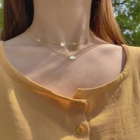 new simple fashion multi layer love necklace female minority design sense titanium steel clavicle chain