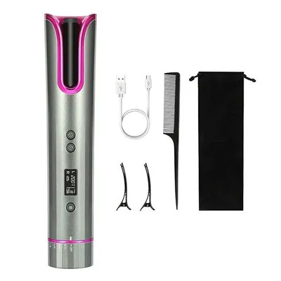 

Cordless Automatic Hair Curler USB Rechargeable Curling Iron Curls Waves LCD Display Ceramic Curly Rotating Curling Wave Styer