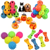 new rubber squeak pet toy for dog chew bone paw dumbbell squeaky ball dog toys tooth grinding training puppy toy supplies