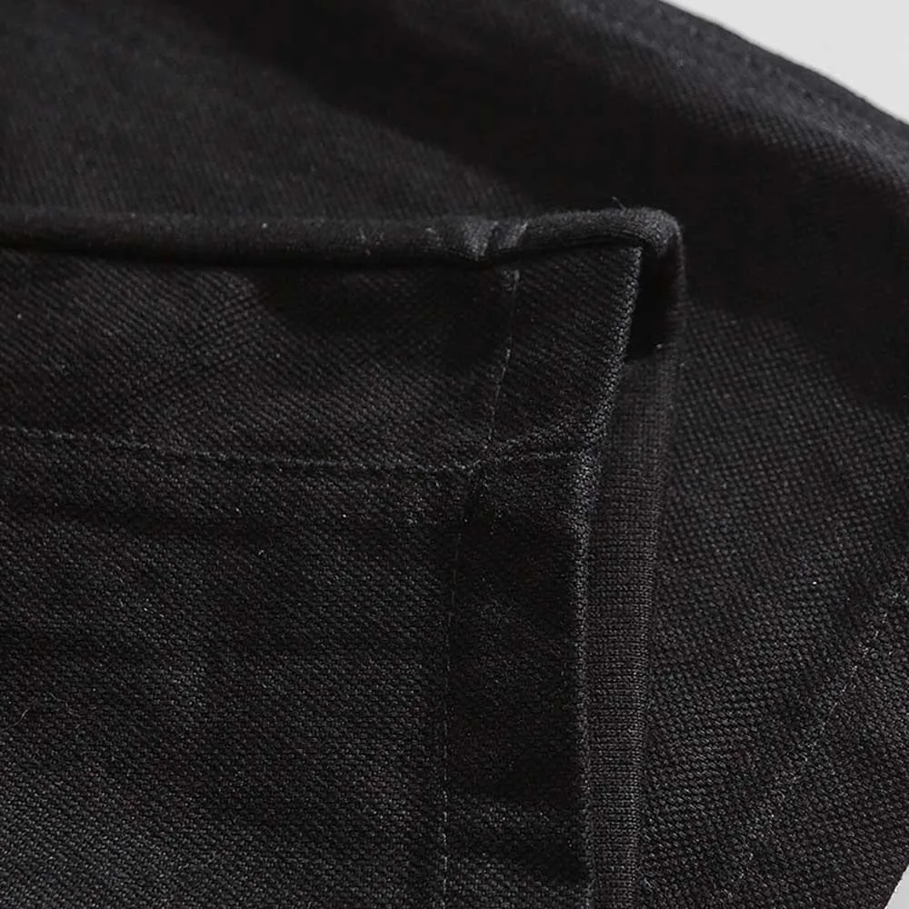 

New Fashion Graffiti Black Jeans Men Casual Japan Style Denim Pants Straight Trousers Loose Baggy Elastic Streetwear Jeans