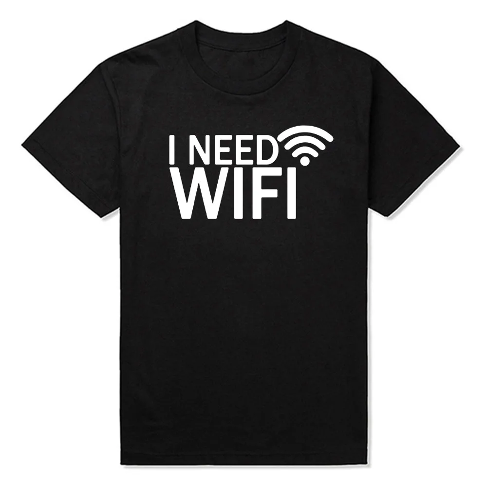 Забавная футболка с Wi-Fi для компьютерных игр Мужская хлопковая коротким рукавом |