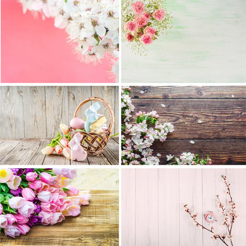 

SHENGYONGBAO Vinyl Custom Photography Backdrops Flower and Wooden Planks Theme Photo Studio Background 190117SK-06