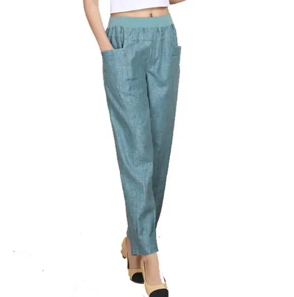 2019 летние женские льняные шаровары брюки для женщин среднего возраста с