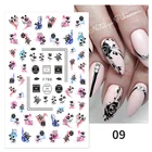 1 шт., 3D-наклейки для ногтей с изображением черной розы