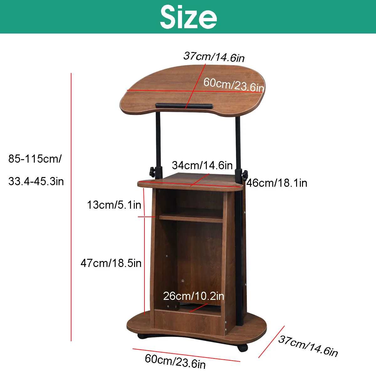 

Adjustable Height Laptop Desk Wooden Bedside Computers Desk Removable Sofa Side Study Stand Portable Bed Table With Storage