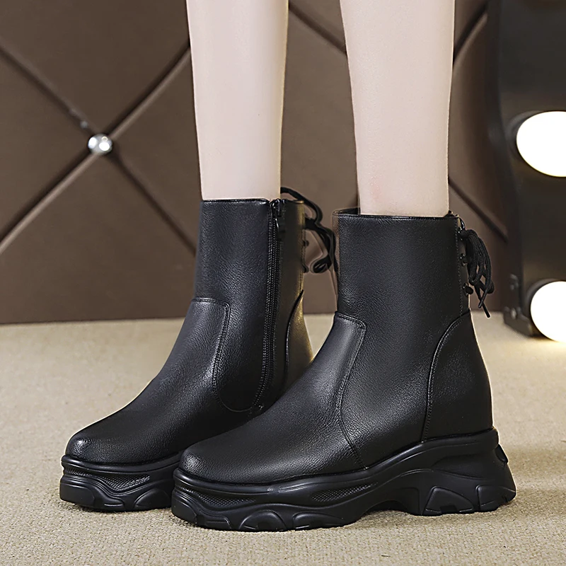 Rimocy/женские ботильоны на скрытой платформе сезон осень зима обувь из
