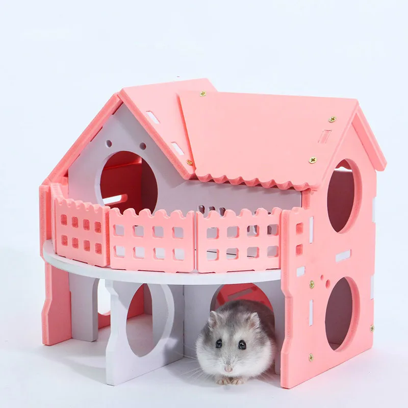 Cute Mini Small Animal Pet Hamster House Nest Rabbit Hedgehog Sleeping Log Cabin Supplies | Дом и сад