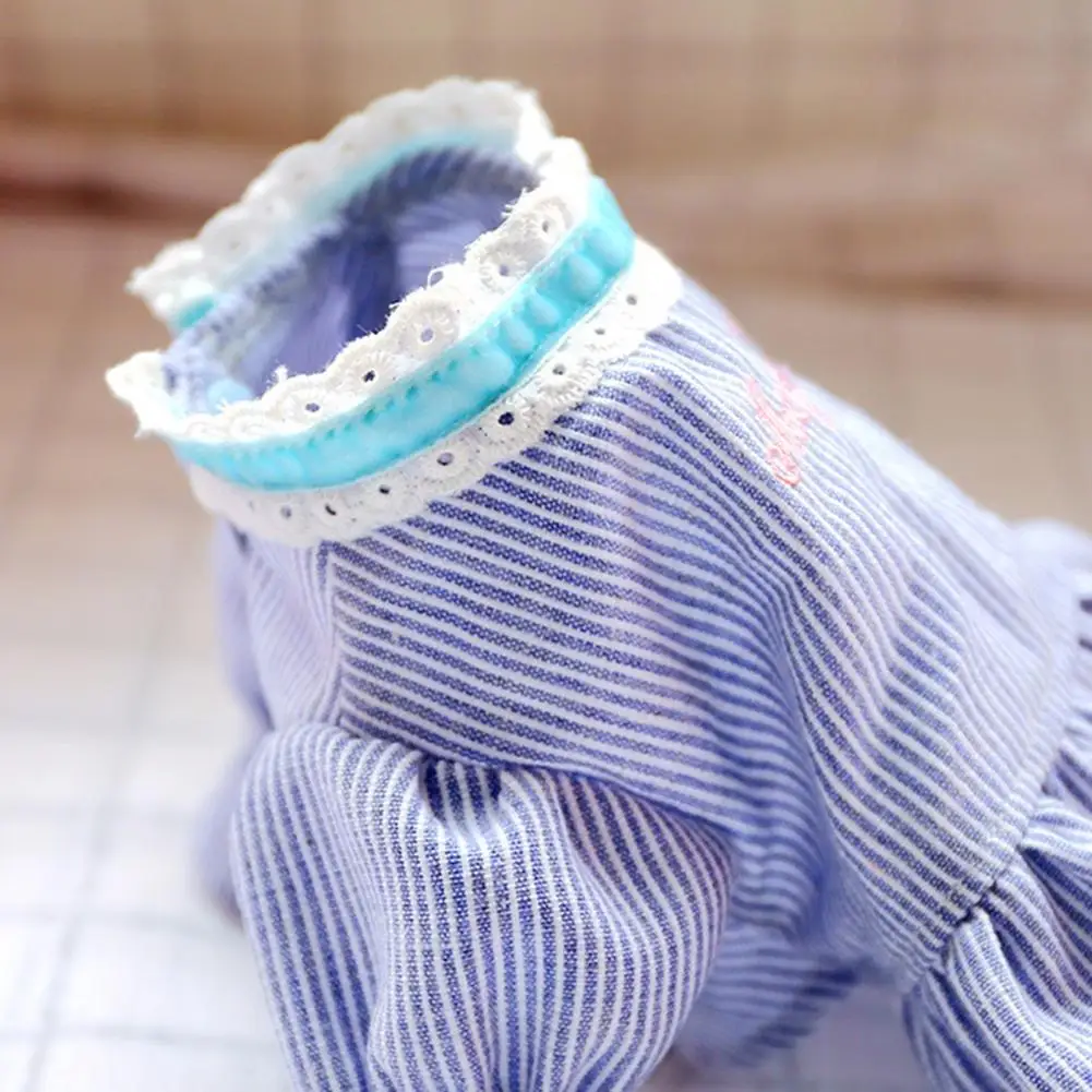 Spring Strawberry Printing Stripe Puppy Cat Cute Princess Dress Skirt Pet Outdoor Up Clothes | Dog Dresses
