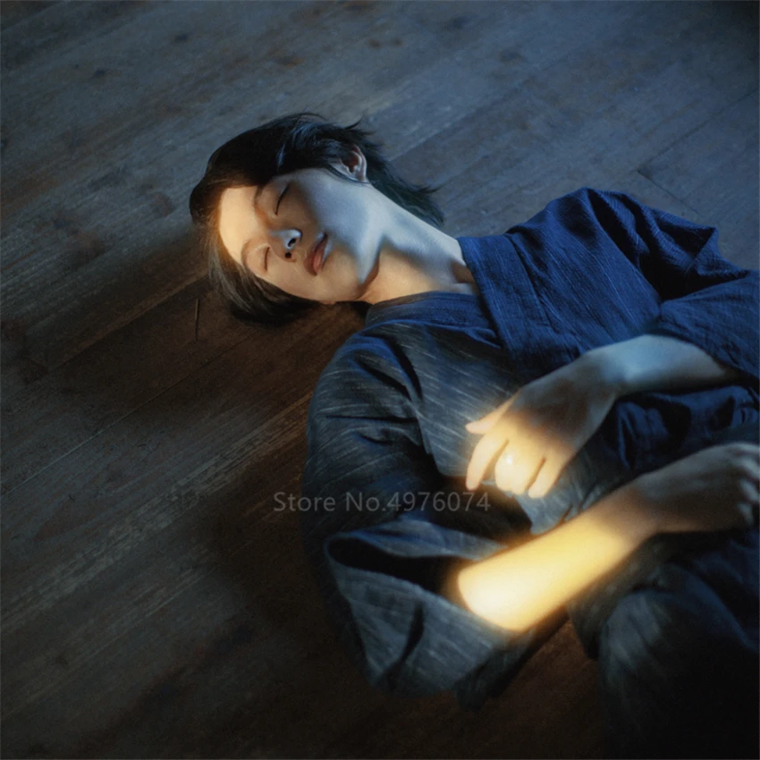 Кимоно мужское хлопковое в японском стиле домашняя одежда свободная Пижама Jinbei