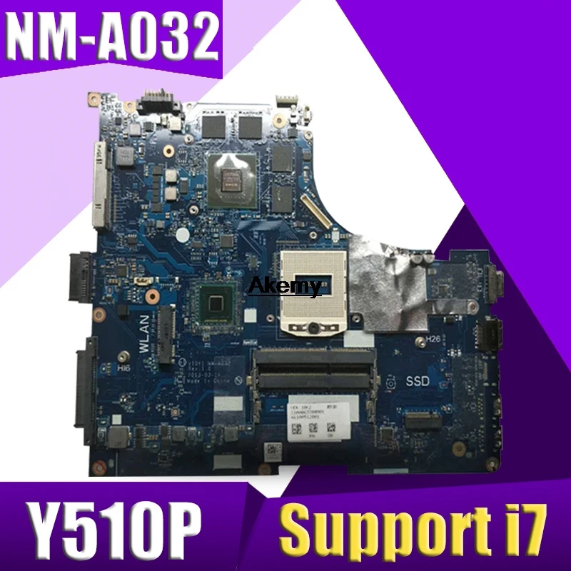 Y510P VIQY1 NM-A032 REV: 1,0 материнская плата для ноутбука lenovo Y510P NM-A032 Y510P Материнская плата Тест GT755/GT750 Поддержка i7