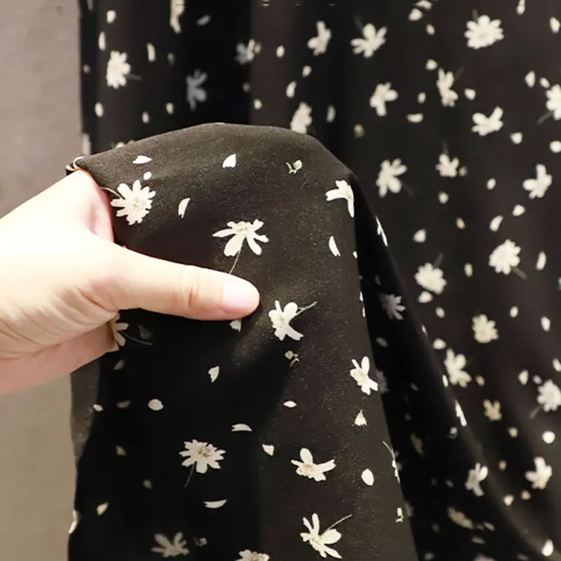 

XITAO Chiffon Print Dress Sling Splicing False Tow Pieces Summer Fashion Contrast Color New O-neck Collar Loose Casual CLL1611
