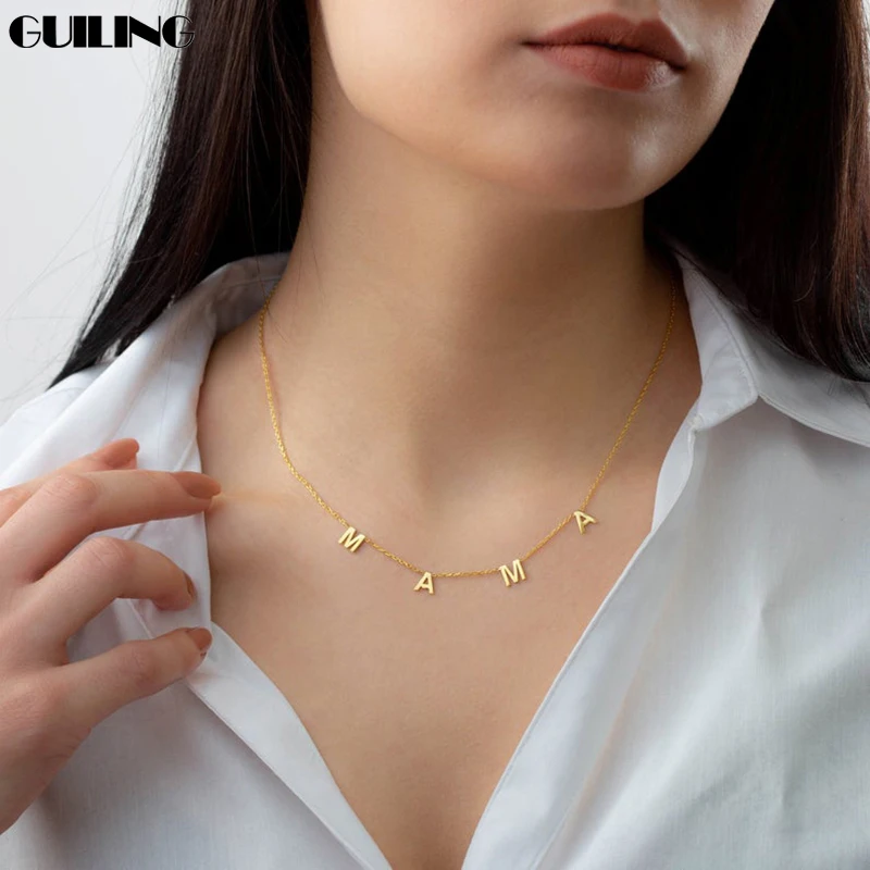 Изящное персонализированное ожерелье с именем из нержавеющей стали | Украшения и