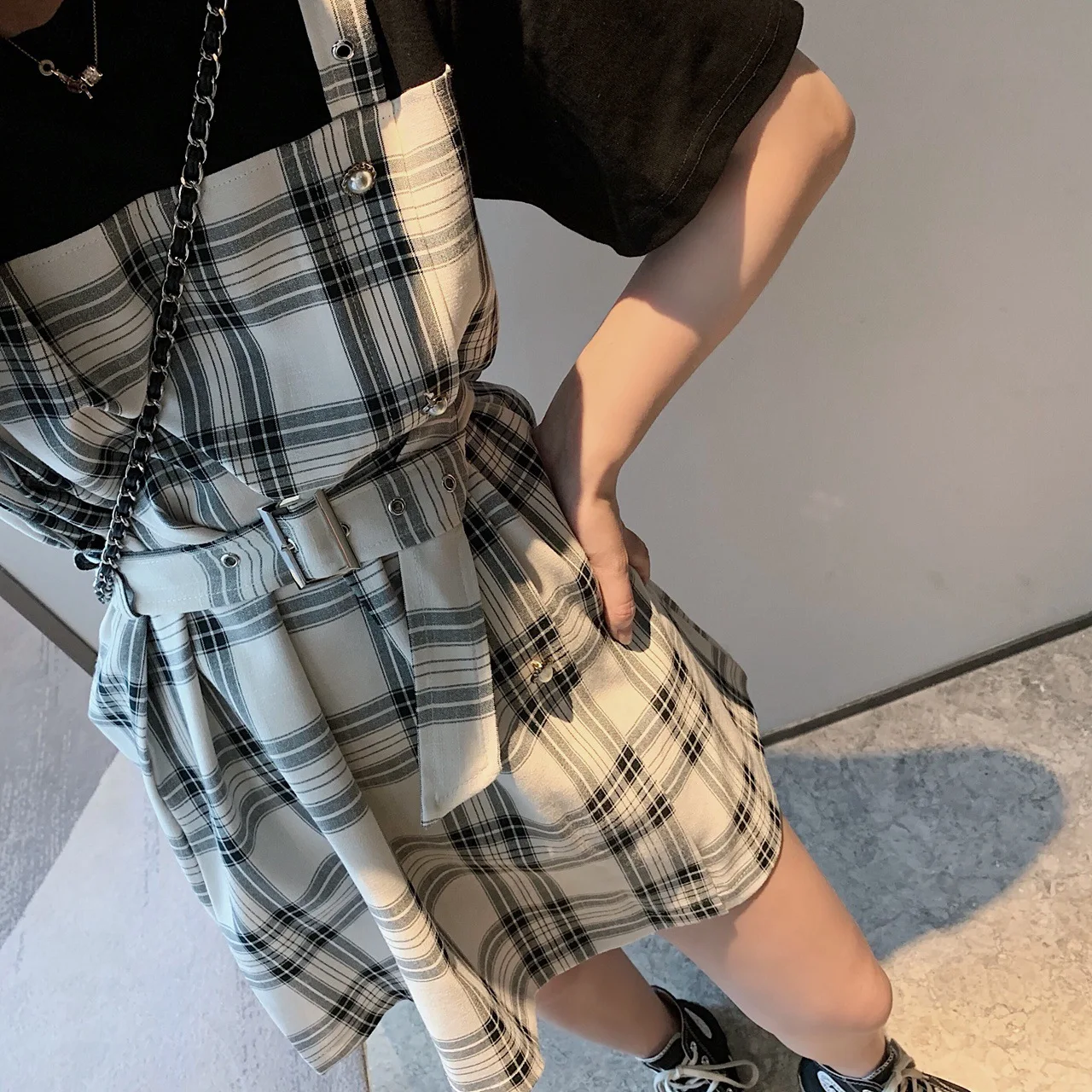 

T3996 2019 Sweet Fairy Platycodon Grandiflorum Wisdom Smoked Jumper Skirt MORI Series Immortal Mock Two-Piece Dress Women's Summ