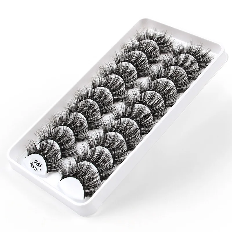

10 Pairs False Eyelashes 3D Faux Mink Lashes Natural Look Wispy Fake Eyelashes 8-17mm Fluffy Volume Long Thick Lashes Makeup