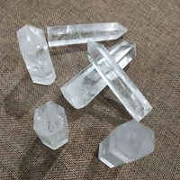 1pc natural crystalline rough stone graded white crystal column energy hexagonal prism