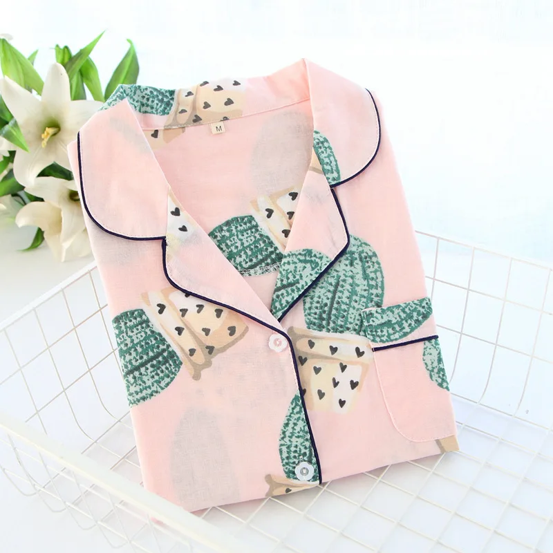 Традиционное японское кимоно осенняя пижама из чистого хлопка с длинным рукавом