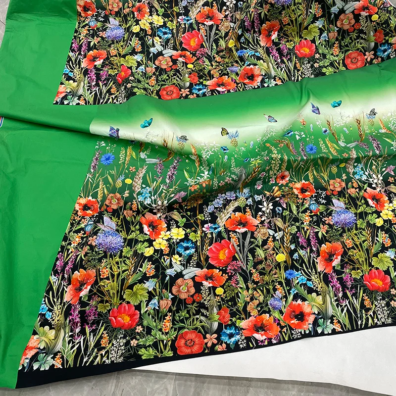 

Брендовая модная дизайнерская хлопчатобумажная Поплиновая ткань с принтом бабочки для женской юбки Одежда для самостоятельного шитья тка...