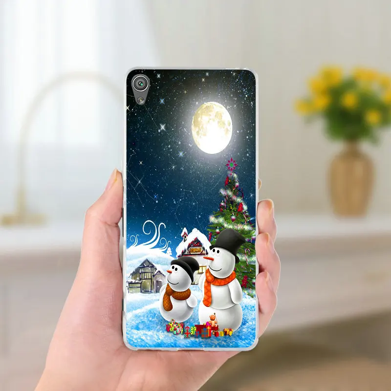 Рождественский узор для Sony Xperia Z Z1 Z2 Z3 Z4 Z5 Compact Premium M2 M4 M5 E3 E5 T3 XA мягкие чехлы