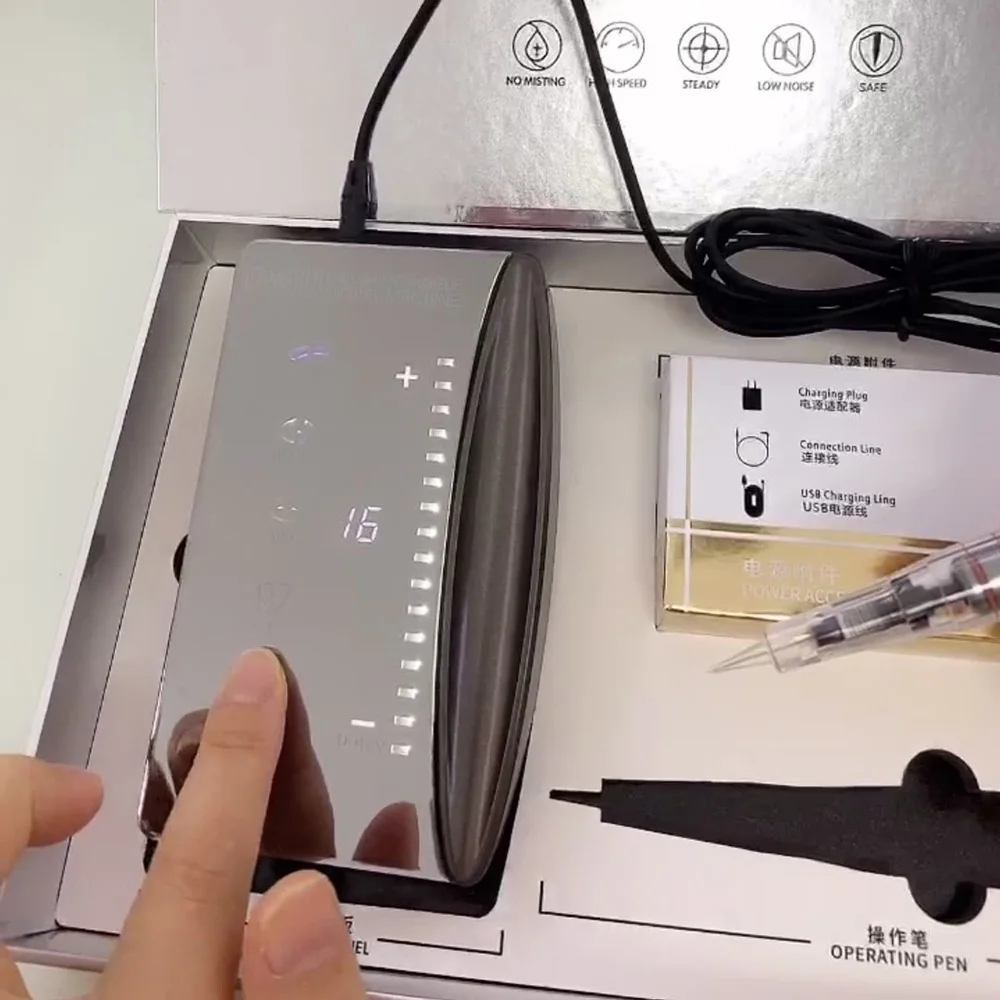 Зеркальная машинка для татуировок с микропигментацией и сенсорным экраном