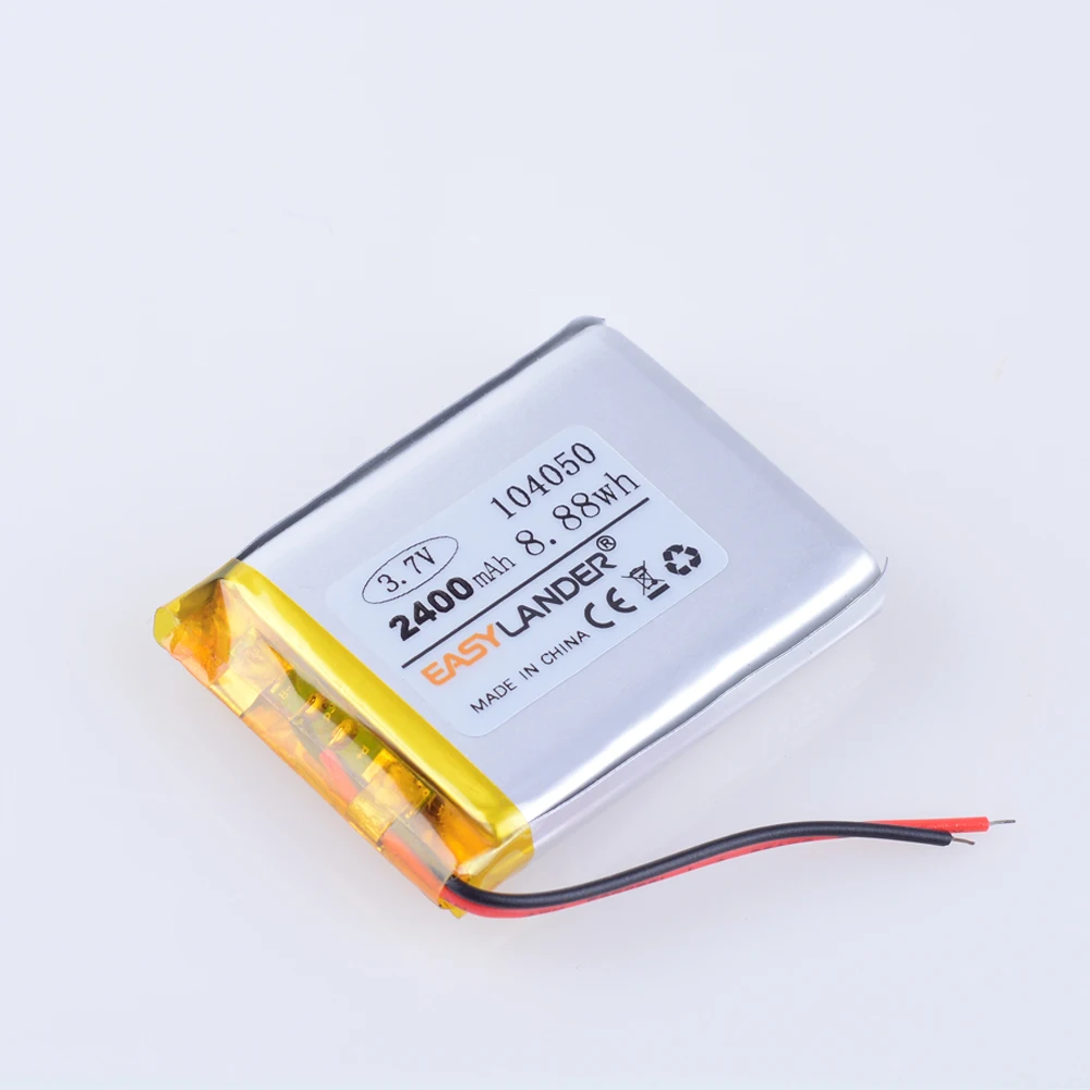 Аккумулятор 2400 мАч 3 7 В Lipo 104050 перезаряжаемый для Dvr GPS MP4 MP5 планшетного ПК