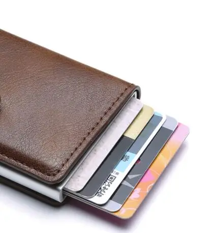 RFID Блокировка Мужской кредитный держатель для карт Кожаный кошелёк для банковских карт чехол Визитница защитный кошелек для женщин 008124