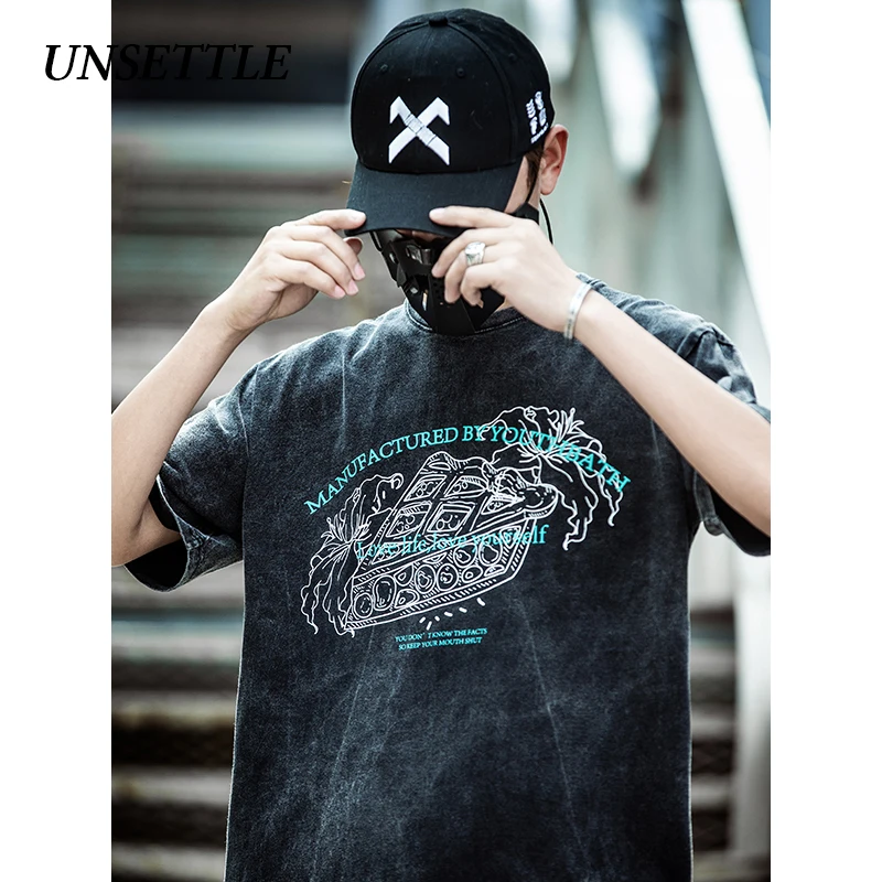 UNSETTLE 2020SS Harajuku футболка для мужчин/женщин с забавным принтом уличная одежда
