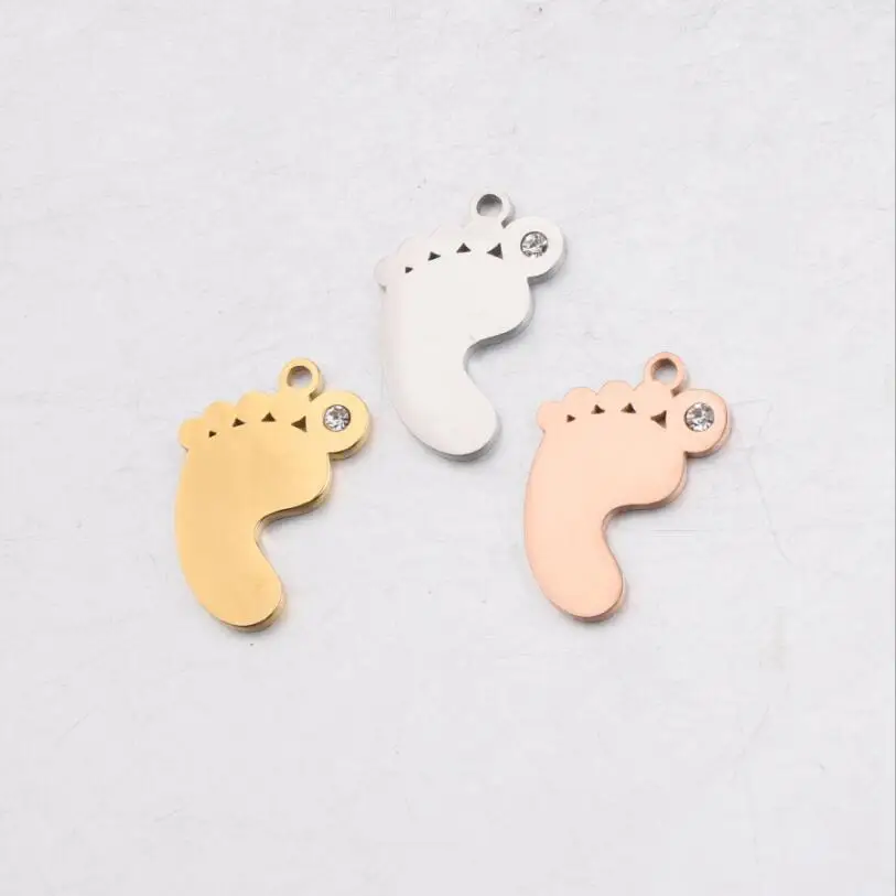 10 шт./лот Детские подвески из нержавеющей стали с зеркальной полировкой и