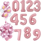Надувной шар 40 дюймов из фольги, розовые воздушные шарики в виде цифр0123456789, воздушный, для празднования дня рождения, свадьбы