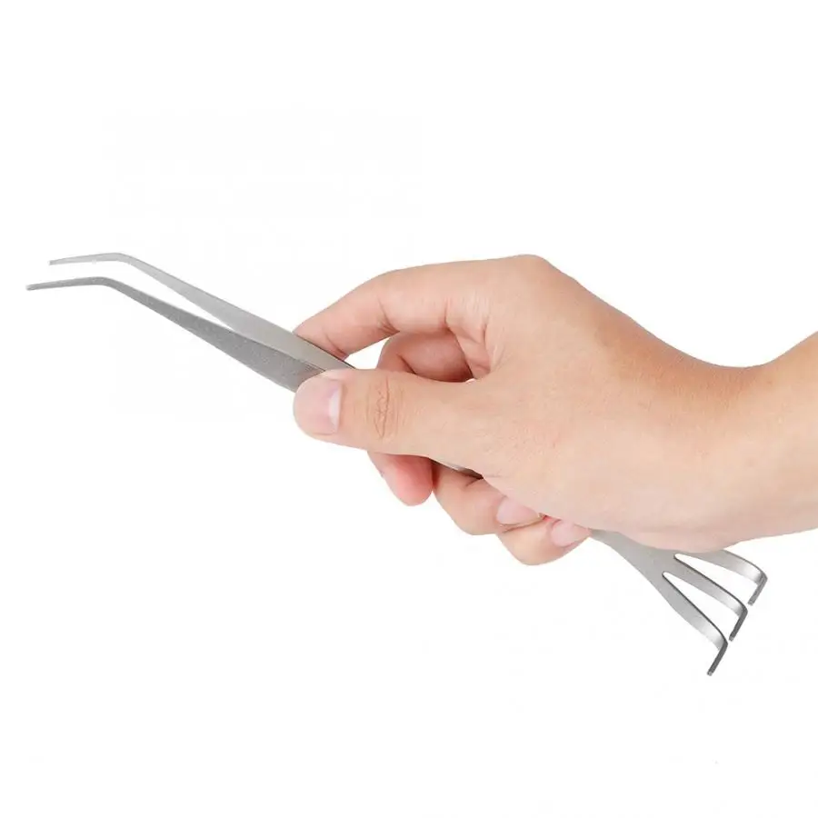Грабли из нержавеющей стали 2 в 1 пинцет бонсай с эргономичной ручкой для почвы и