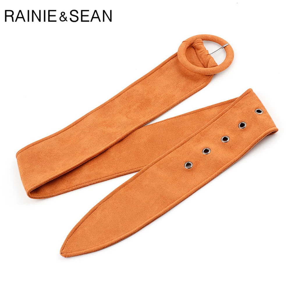 Ремень женский замшевый с круглой пряжкой 108 см|Женские ремни| |