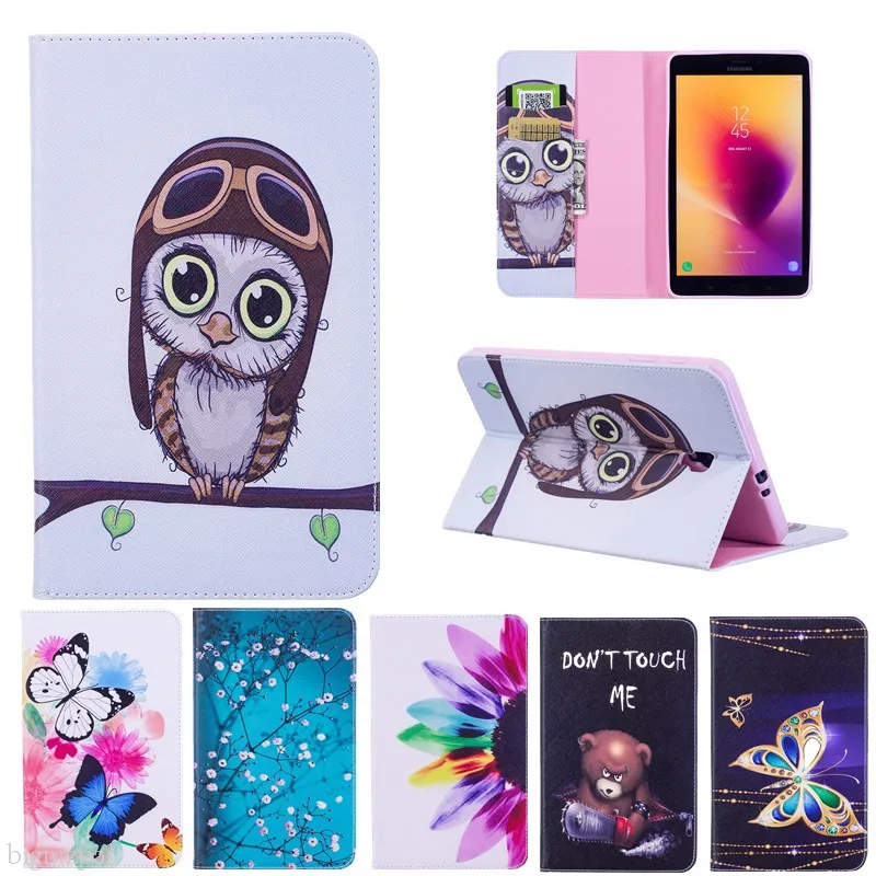 Новый цветной чехол из искусственной кожи с 3D принтом для Samsung Galaxy Tab A 8 0 T380 T385 2017