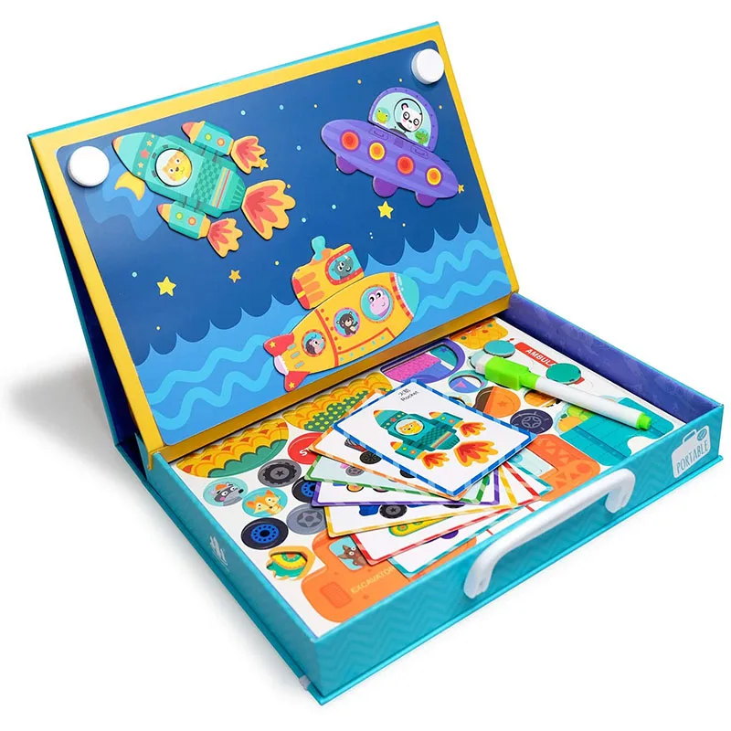 

Детская игрушка Монтессори, развивающие игрушки для детей, магниты, головоломки, игры с белой доской для рисования