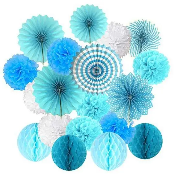 Новинка 19 шт./компл. подвесной бумажный веер смешанных размеров для свадебной