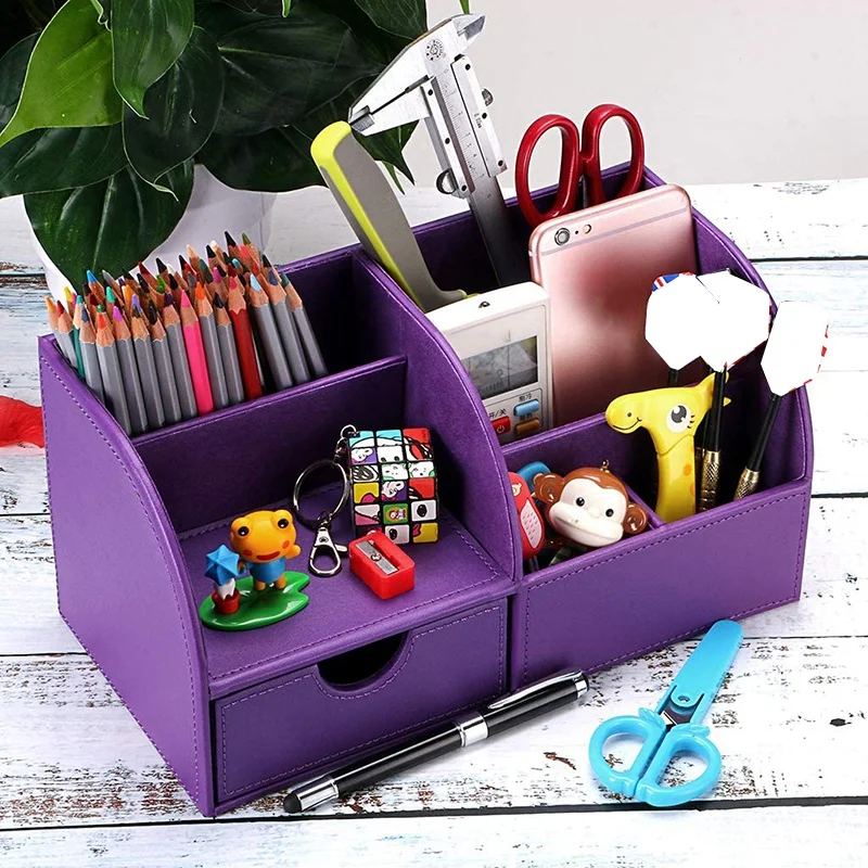 

Office Multifunctional Storage Box Finishing Business Office Supplies Pen Holder Desktop Storage Box Student Solid Color
