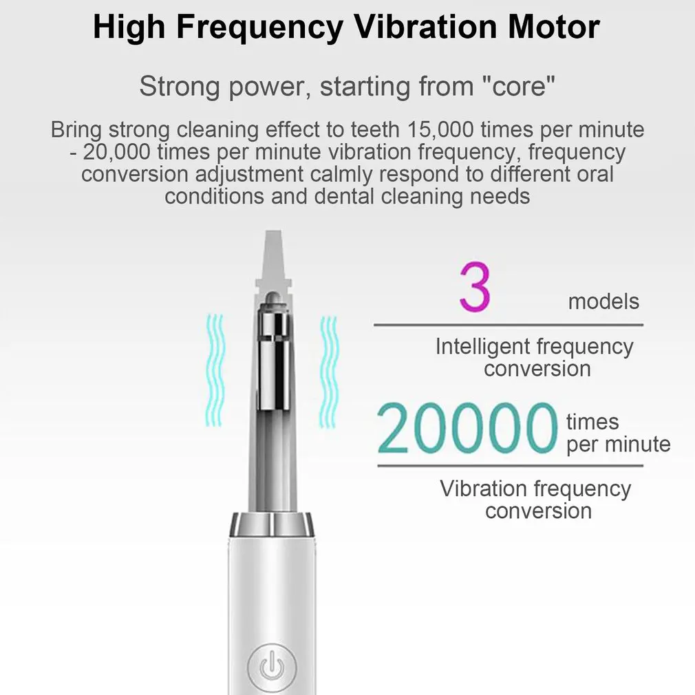 Multi-Function Tooth Cleaner Red Teeth Calculus Remover Can Change Head Cleaning Whitening Electric Toothbrush | Бытовая техника