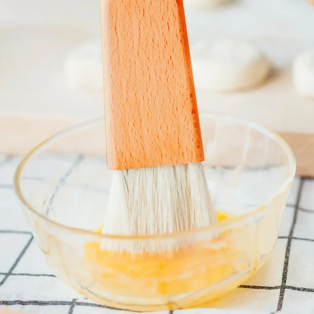 

2Pcs Wood Basting Brush BBQ Grill Oil Sauce Brush Pastry Bread Butter Brush Soft Fur Roast Meat Kitchen Cooking Tools