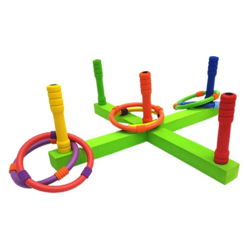 

Soft Foam Throw Ring Game Outdoor Children's Games-Toy Set Kids-Adult and Family Toss Yard Game Easy to Assemble