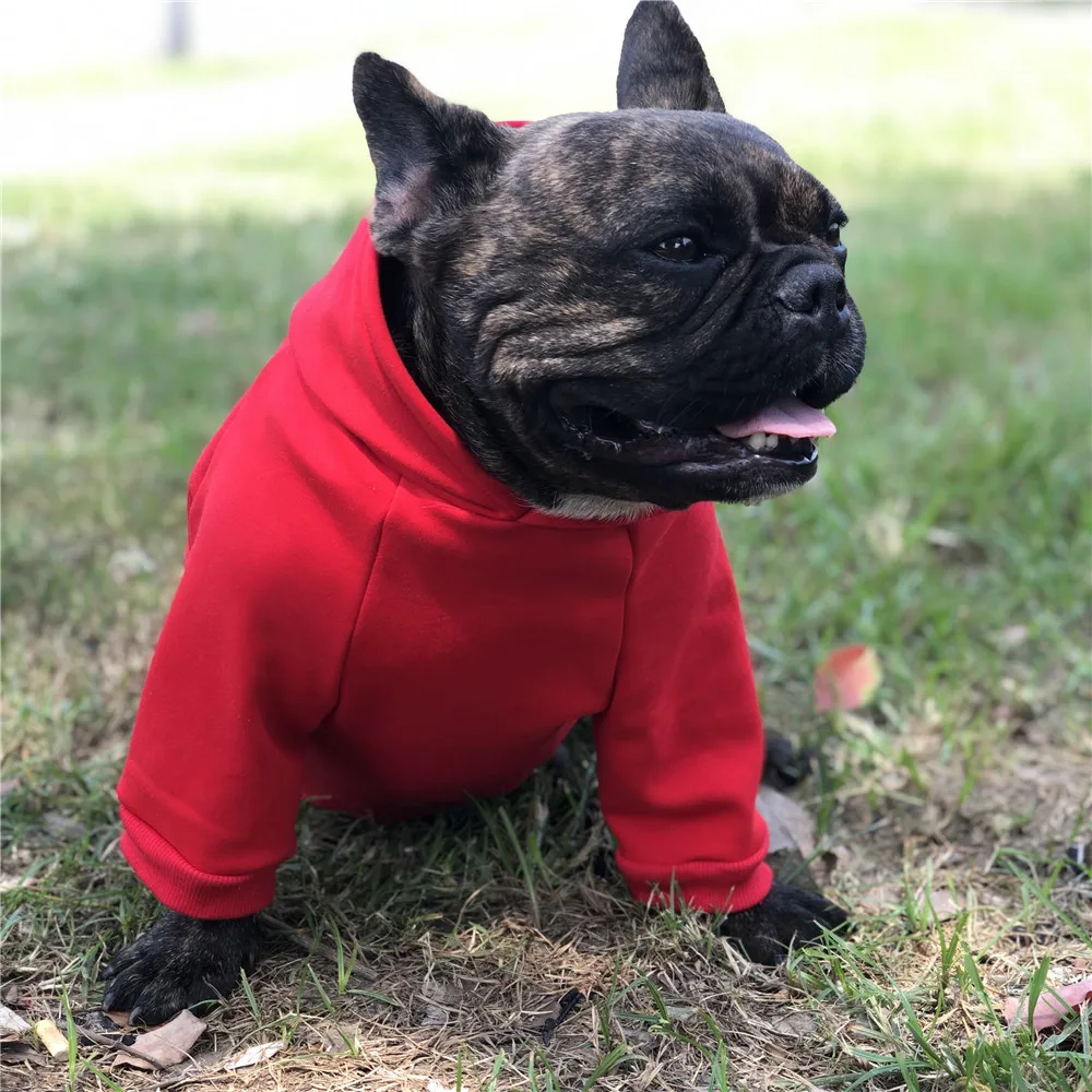 Красная рождественская одежда для собаки худи маленьких собачек Мопсов чихуахуа