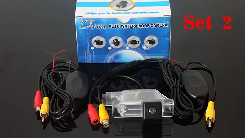 Беспроводная Автомобильная камера заднего вида для peugeot 208 301 308 508 2008 3008 2012~ Present/NTSC PAL HD CCD Авто обратная парковочная камера - Название цвета: Set 2