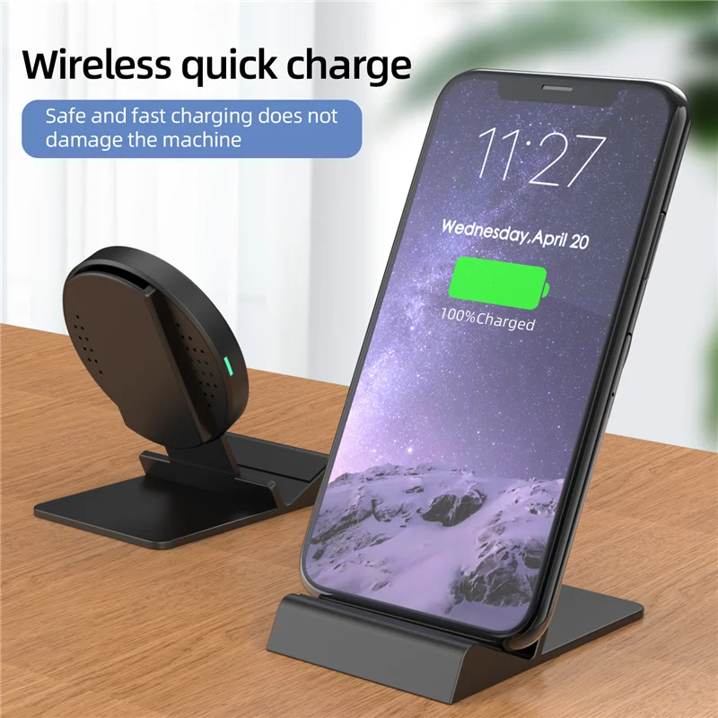 

15W wireless charger mobile phone holder for iPhone 12 wireless mobile phone charging stand foldable charger for Xiaomi Huawei