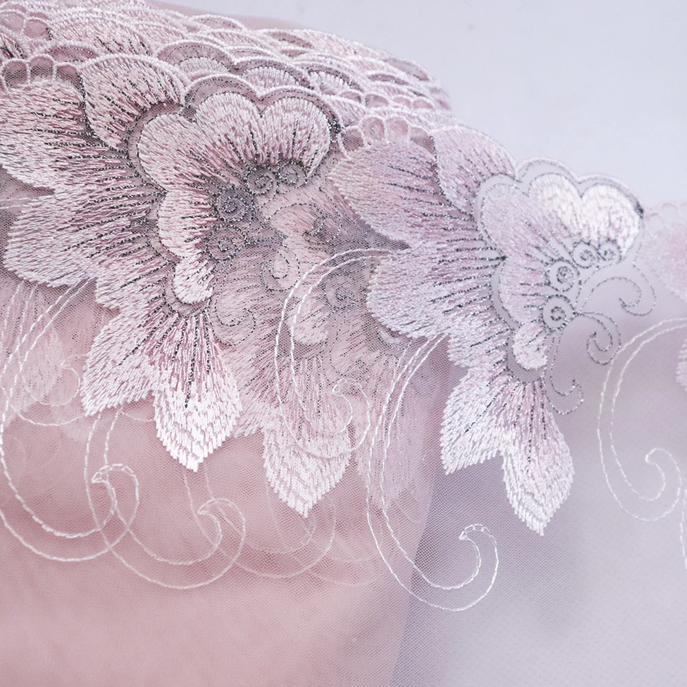 Кружевная отделка с цветочной вышивкой 1 м 16 5 см|Кружево| |
